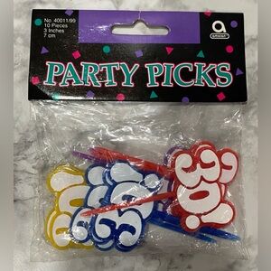 30th Birthday Plastic Party Picks 10 Amscan Cupcakes Cake Decorations Multicolor